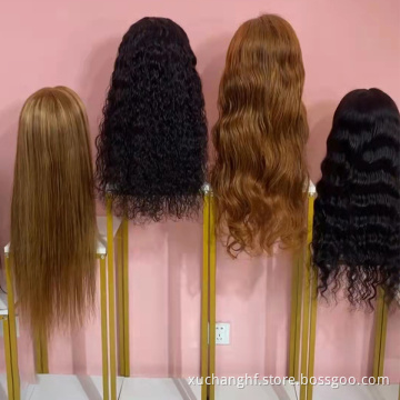 Wholesale Hd Transparent Lace Front Human Hair Wigs For Black Women Deep Wave 30inch Brazilian Cuticle Aligned Lace frontal Wigs